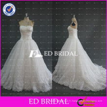 ED Bridal Sweetheart Ruched Bodice Lace Appliqued Beads Hemline Organza Robes de mariée Chine